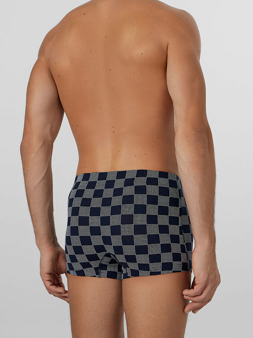 Цена за 2 штуки! Трусы боксеры мужские синие в клетку - Mark formelle фото 3