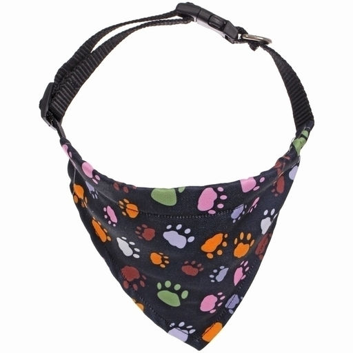 Цена за 4 шт. Ошейник с банданой для кошек и собак мелких пород "Стильный БРО", принт лапки, рL, 24,5*16см (лейбл)