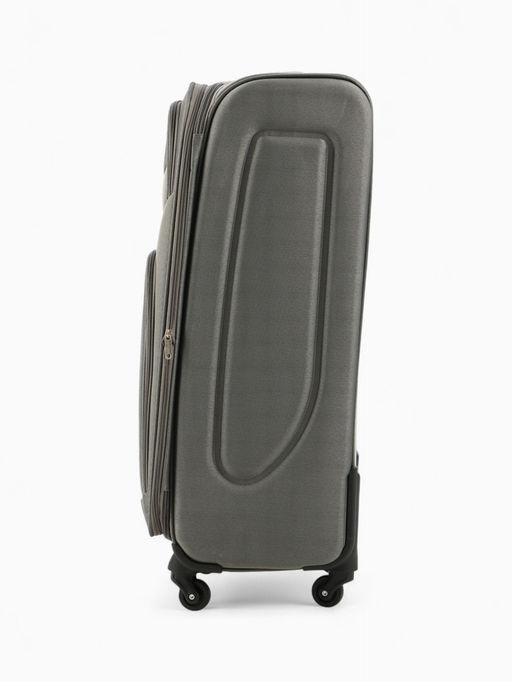 Чемодан на колёсах Royalbag большой 104 л (L), на молнии, с увеличением, кодовый замок, 4 колеса, серый