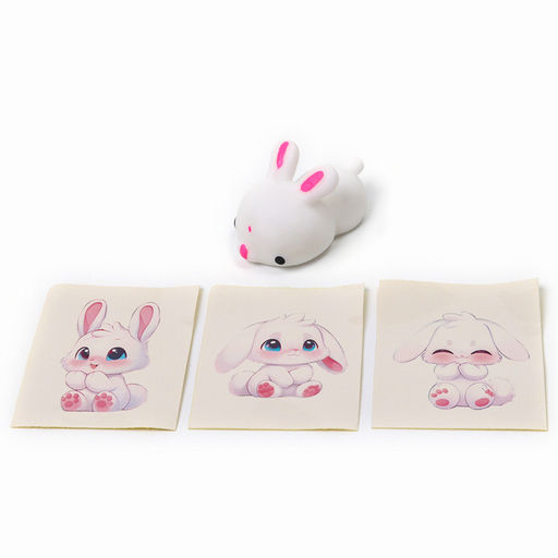 Цена за 2 шт. Антистресс сквиш мялка «Зайка», с наклейки, в пакете