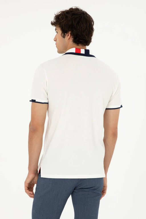 U. S. Polo Assn / Мужская базовая футболка цвета экрю - U.s. polo assn фото 5