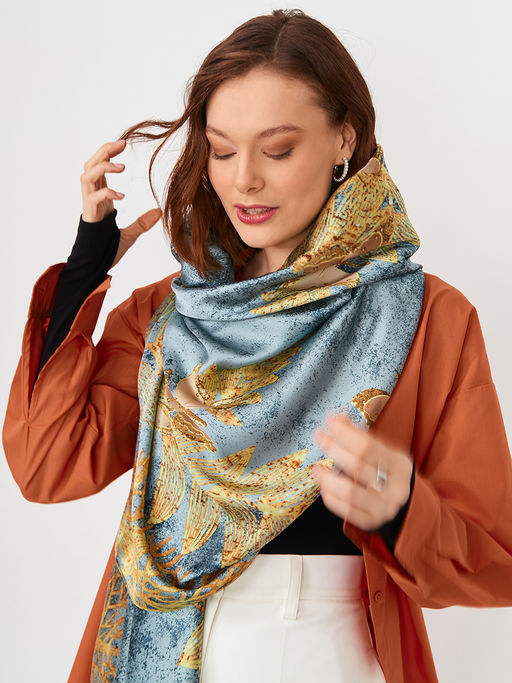 Большой, мягкий, тонкий и очень нежный двусторонний палантин с рисунком - Tantino фото 7