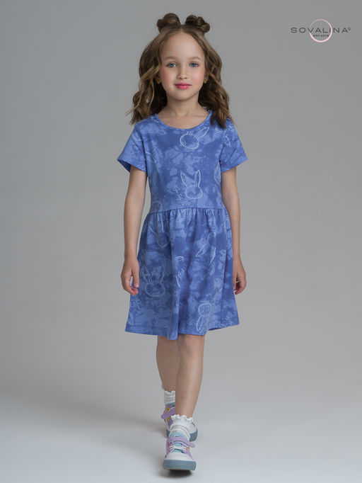 Платье Лето зайцы варенка синий - Sovalina фото 21