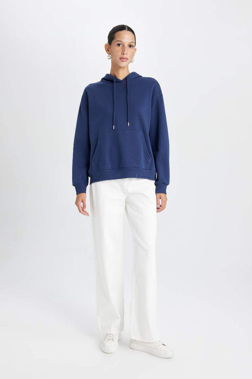 Толстая толстовка с капюшоном Relax Fit - Defacto фото 2