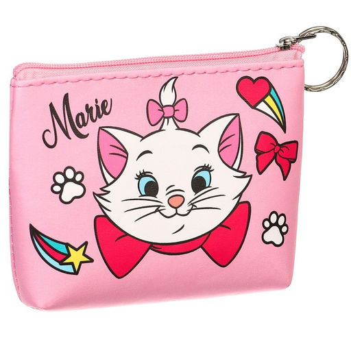 Кошелек детский для девочки на молнии, кожзам, 11.5×2.5×8 см, Коты аристократы