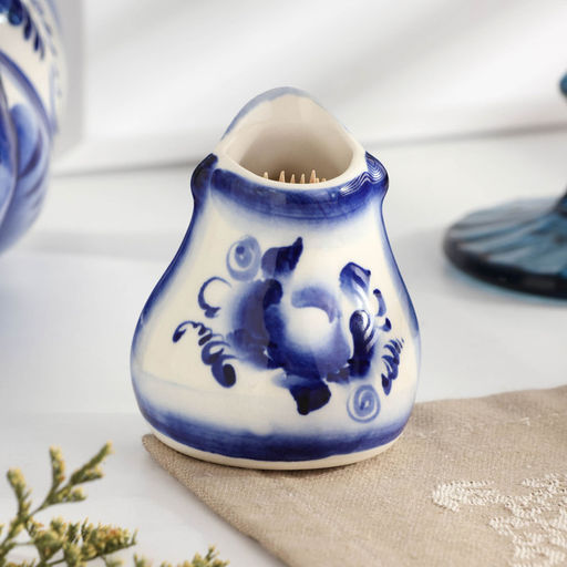 Подставка для зубочисток Ёж, фарфор гжель - Simaland фото 3