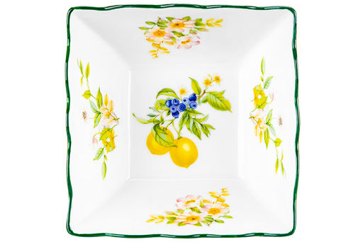 Салатник 16*16*8 см 1 л Лимоны квадрат глубокий, фарфор NEW BONE CHINA - Elan gallery фото 5