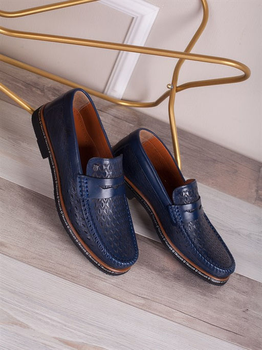 Слиперы мужские от производителя/ Лоферы/ Мокасины на все случие жизни 310-01-L1 Темно-синий