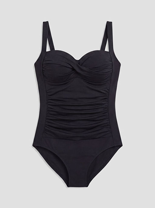 UV Korumal? ??kabilir Pedli B?zg? Detayl? Kad?n Mayo