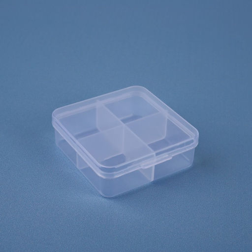 Цена за 3 шт. Таблетница, 4 секции, 7×6.7×2.4 см, прозрачная