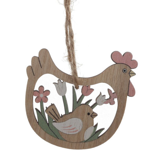 Набор из 8-ми изделий декоративных подвесных "Курица/Петух" (6*05*6), L12,5 W12,5 H1,5 см