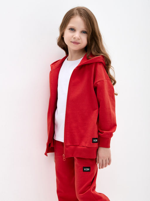 Красная толстовка для девочки - Kogankids фото 14