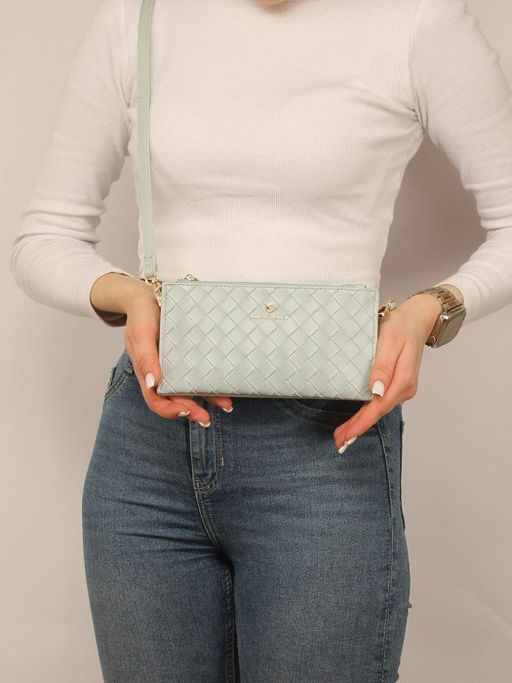 Сумка женская искусственная кожа DJ-СМ 7463-STARLIGHT BLUE, 3отд, плечевой ремень, голубой SALE 265269 - Adelia фото 9