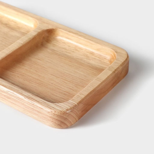 Менажница Magistro Tropical, 2 секции, 18×10×1.8 см, каучуковое дерево