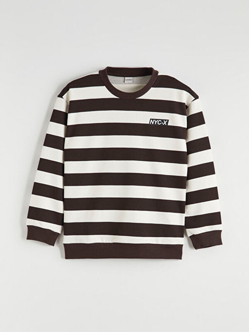 Bisiklet Yaka NYC Bask?l? Erkek ?ocuk Sweatshirt ve E?ofman Alt?