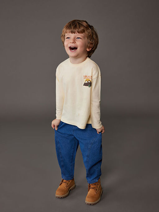 Bisiklet Yaka Erkek Bebek Ti??rt ve Jean Pantolon