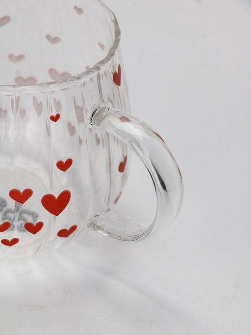 Кружка стеклянная Сердечки, 350 мл