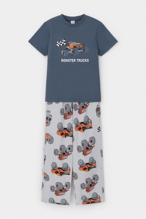 К 1599/винтажный синий,машины пижама для мал