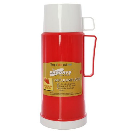 Термос 1 л / 2644 /уп 24/пластик + стеклянная колба - Галеонтрейд фото 3