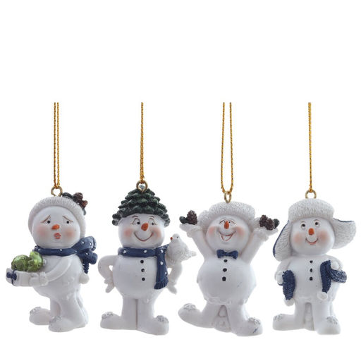 Фигурка декоративная подвесная "Снеговик", L3,5 W3 H5 см, 4в.