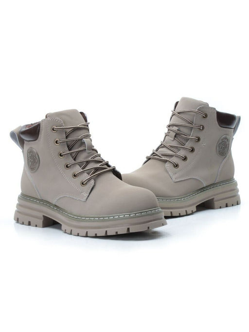 01-P8305-3 GRAY/BEIGE Ботинки демисезонные женские (натуральная кожа)