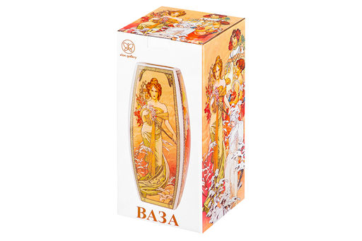 Ваза 3 л 12,5*12,5*30 см "Времена года" квадрат, NEW BONE CHINA