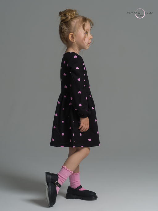 Платье Моана розовые сердечки на черном - Sovalina фото 23