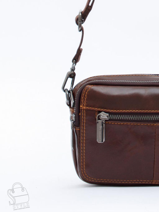 Сумка мужская кожаная 8615S brown Fuxhiniao