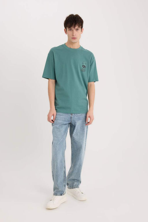 Looney Tunes Boxy Fit Bisiklet Yaka S?rt Bask?l? K?sa Kollu Tisort - Defacto фото 3