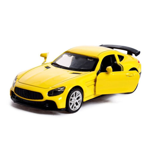 Машинка металлическая ГиперКар, 1:32, инерция, открываются двери, цвет жёлтый - Автоград фото 4