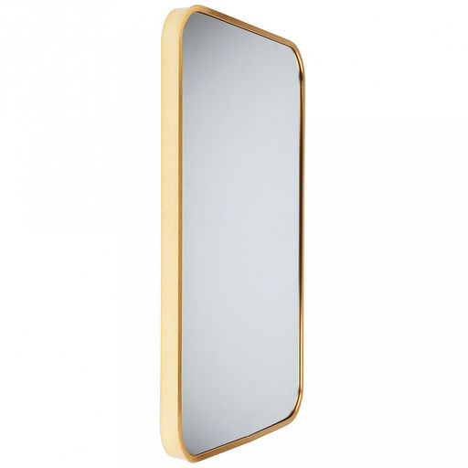 Зеркало настенное, интерьерное 40х60см, алюминиевая рама ширина 2,7см, цвет - золото, закругленные края, подходит для вертикальной и горизонтальной установки (Китай)