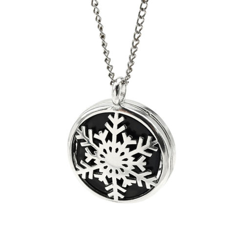 Кулон открывающийся Снежинка 25*25мм с агатом