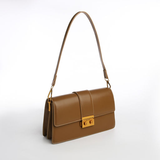 Сумка женская мессенджер TEXTURA на клапане, 26×8.5×14 см, светло-коричневая