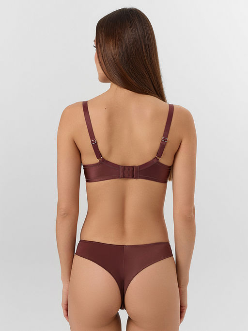 Бюстгальтер макси женский коричневый с сатиновым блеском - Mark formelle фото 3