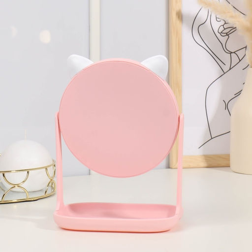 Зеркало с подставкой «Кошка» 16.5×22×11.7 см, (d=14.5 см), МИКС