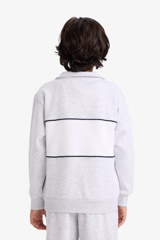 Yar_m Fermuarl_ __i Yumu_ak T_yl_ Sweatshirt Erkek _ocuk - Defacto фото 5