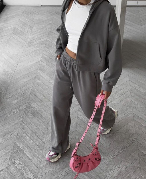 K11391 Костюм двойка: толстовка и брюки ГРАФИТ