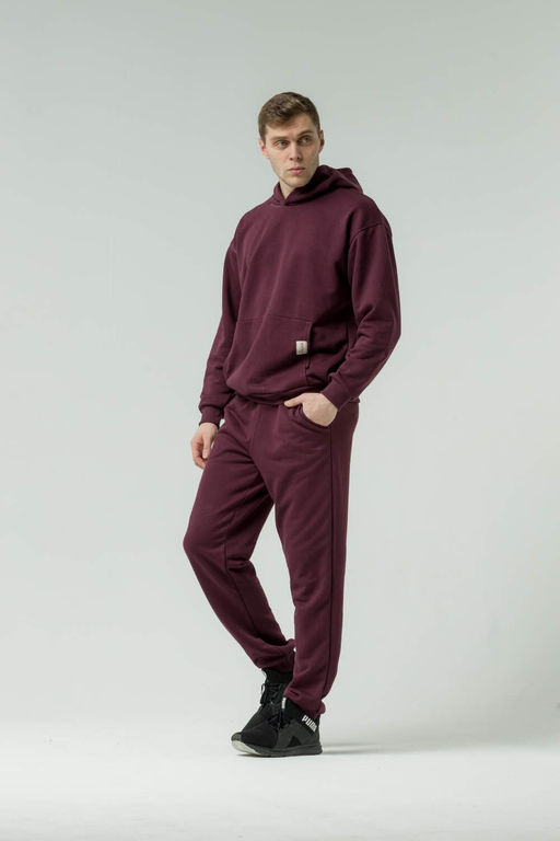 265ПМ Костюм мужской на молнии, марсала (3хнитка петля) - Knitka wear фото 9