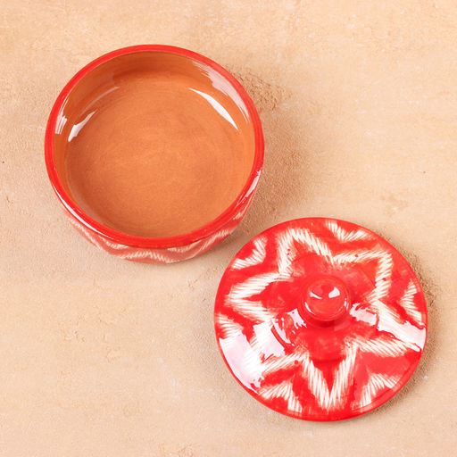 Сахарница узбекская Риштанская Керамика «Атлас», 250 мл, красная