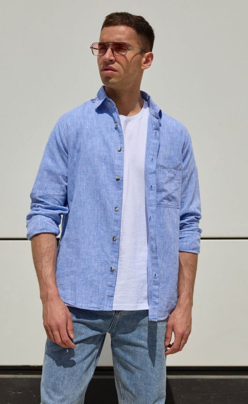 Рубашка д/р лен TF311-0460 jeans