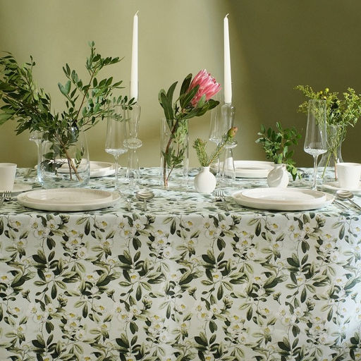 Скатерть Доляна Apple flowers 146х110 см, 100% хл, рогожка 164 г/м2  фото 6