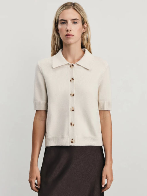 Кардиган с коротким рукавом с вискозой в составе / Zarina фото 3