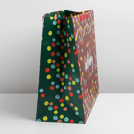 Пакет подарочный ламинированный, упаковка, «С днём рождения», XL 49 х 40 х 19 см