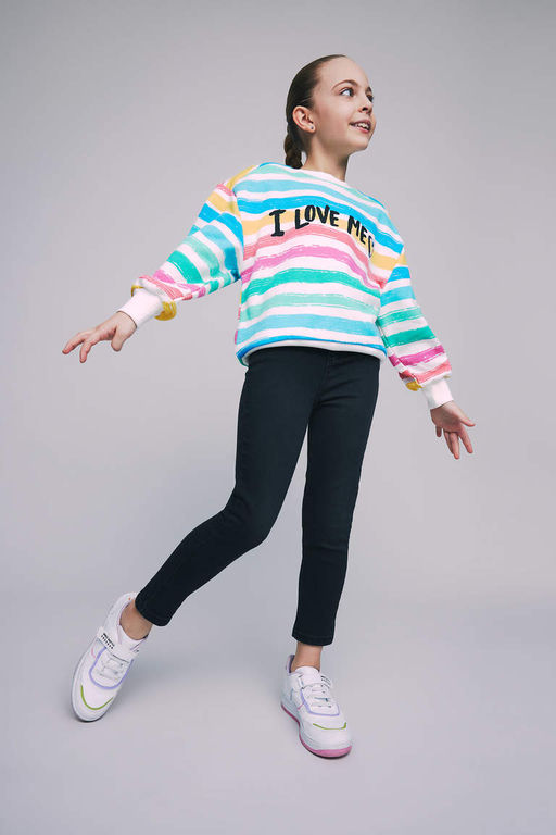 Джинсовые брюки скинни для девочек с эластичной окантовкой - Defacto фото 3