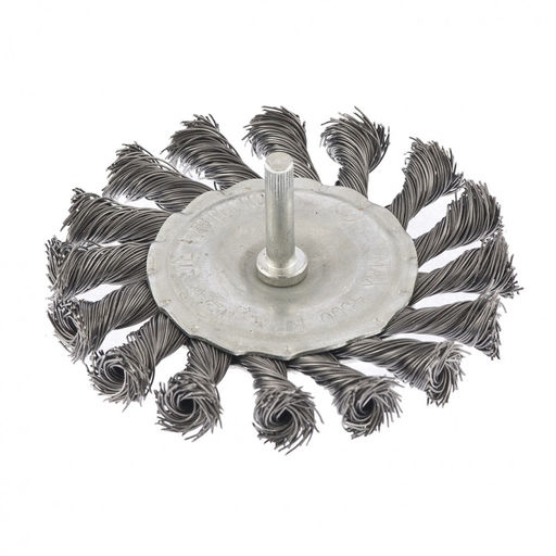 Щетка для дрели плоская со шпилькой d100мм (круч.проволока) "Сибртех"