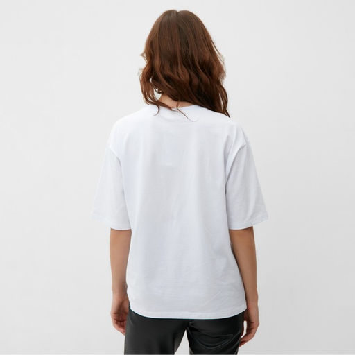 Футболка с кулиской женская MINAKU REGULAR FIT, белая, размер 42