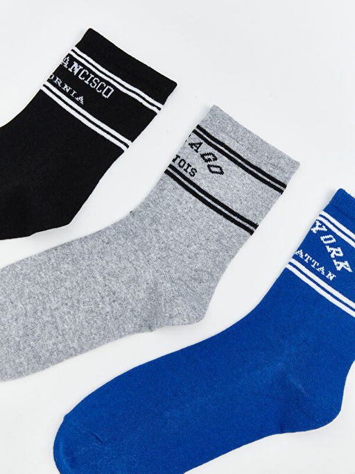 Desenli Erkek ?ocuk Soket ?orap 3l?