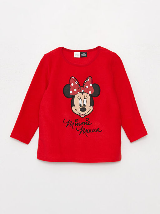 Bisiklet Yaka Minnie Mouse Bask?l? Uzun Kollu K?z ?ocuk Polar Pijama Tak?m? - Waikiki фото 2