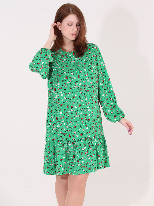 Платье зеленое в мелкий цветок - Almond фото 5