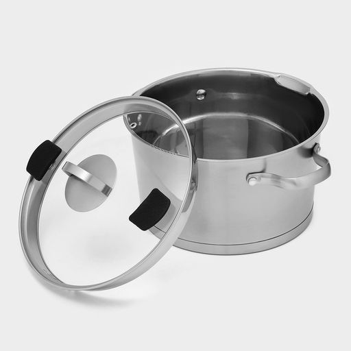 Кастрюля Magistro HiTech Steel, 5.2 л, d=24 см, h=14.5 см, слив для воды, капсульное дно, индукция, нержавеющая сталь  фото 3